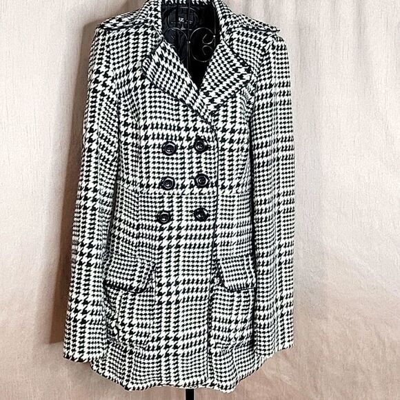 IZ BYER CALIFORNIA Houndstooth Double Breasted Coat Medium‎ - Picture 1 of 9